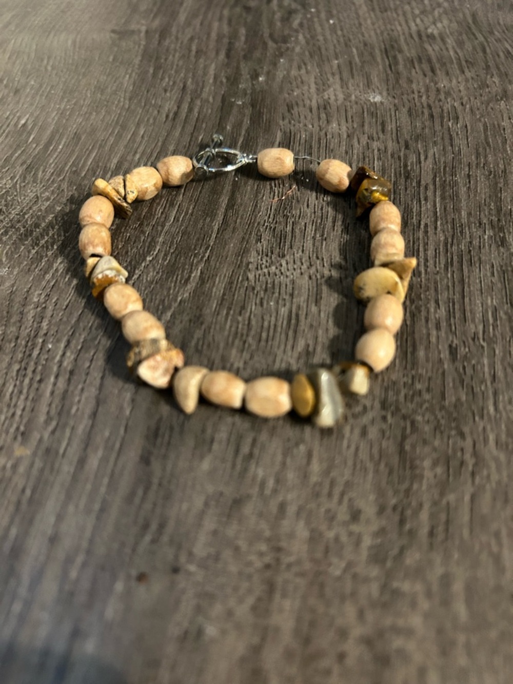 Natural Beige Stone Beaded Bracelet - Neutral Women's Jewelry